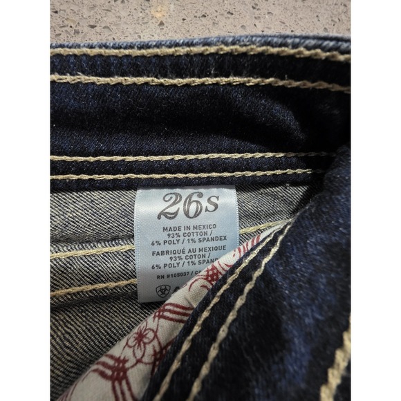 Ariat Ruby Denim Jeans Women 26x30 Thick Stitch Embellished Western Boot Cut - Picture 9 of 15